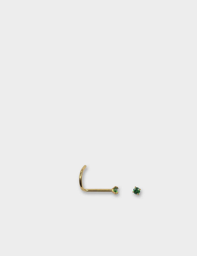 Gold Emerald Nose Screw Titanium