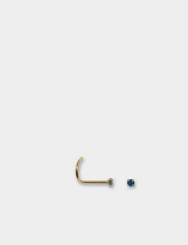 Gold Sapphire Nose Screw Titanium