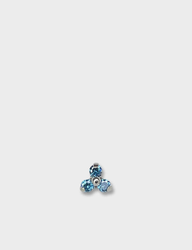 Polished Silver & Blue Topaz Mariposa Lily Trinity Attachment Hypoallergenic Titanium UK