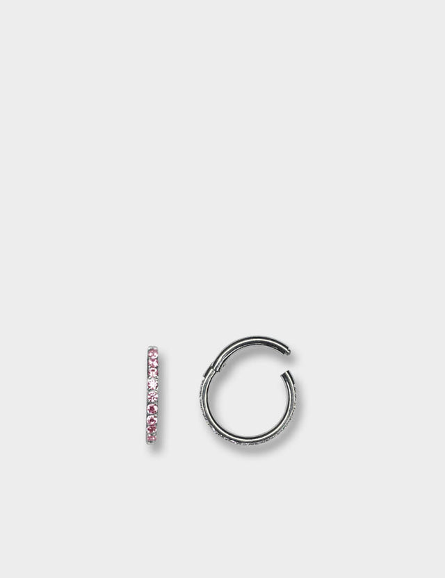 Pave Hinged Ring Silver Pink 1.2x8mm Titanium