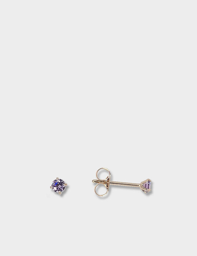 ROSE GOLD | AMETHYST STONE | EARRINGS | PAIR | SMALL | TITANIUM | HYPOALLERGENIC