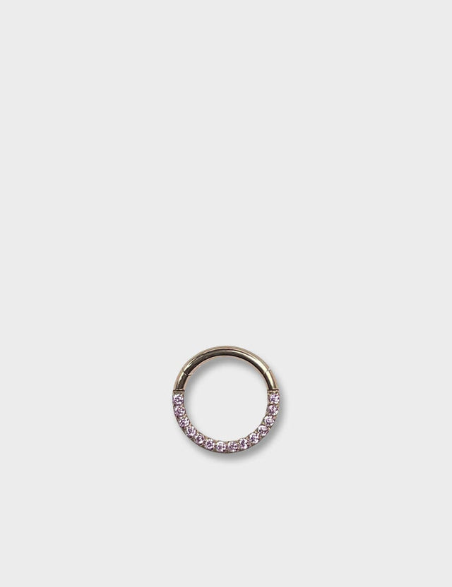 ROSE GOLD & PINK | SIDE PROFILE | PAVÉ HINGED RING